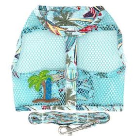 Cool Mesh Dog Harness with Leash - Surfboards and Palms (Option: X-Small)
