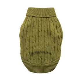 Dog Cable Knit 100% Cotton Sweater     Herb Green (Option: XX-Small)