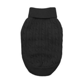 Dog Cable Knit 100% Cotton Sweater         Jet Black (Option: XX-Small)