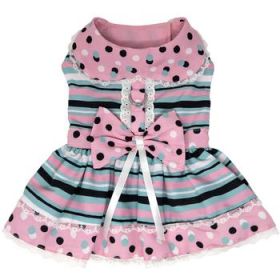 Dots & Stripes Harness Dress - Pink & TealNew Spring 2024 (Option: X-Small)