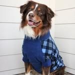 Highline Fleece Dog Coat - Blue Plaid (Option: Size 8)