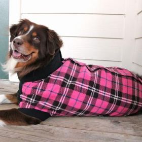 Highline Fleece Dog Coat - Pink and Black Plaid (Option: Size 8)