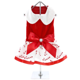 Christmas Candy Cane Dress and Matching Leash (Option: Small)