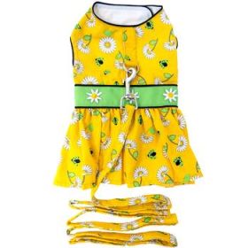 Ladybugs and Daisies Dog Dress with Matching Leash (Option: Small)