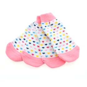 Non-Skid Dog Socks - Hearts (Option: X-Small)