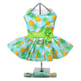 Pineapple Luau Dog Harness Dress with Matching Leash (Option: X-Small)
