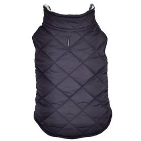 Reversible Fleece Lined Puffer Dog Coat - Black and White Plaid (Option: X-Small)