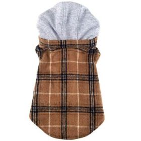 Weekender Dog Sweatshirt Hoodie Brown and Black Plaid Flannel (Option: X-Small)