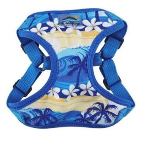Wrap and Snap Hareness - Catching Waves Print and Mesh Choke Free Step in Harness (Option: X-Small)